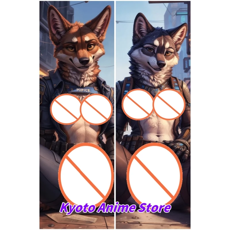 

Dakimakura Anime Animal Orcs Police Dog Girls NSFW Double-sided Print Life-size Body Pillow Cover Bedding Gifts