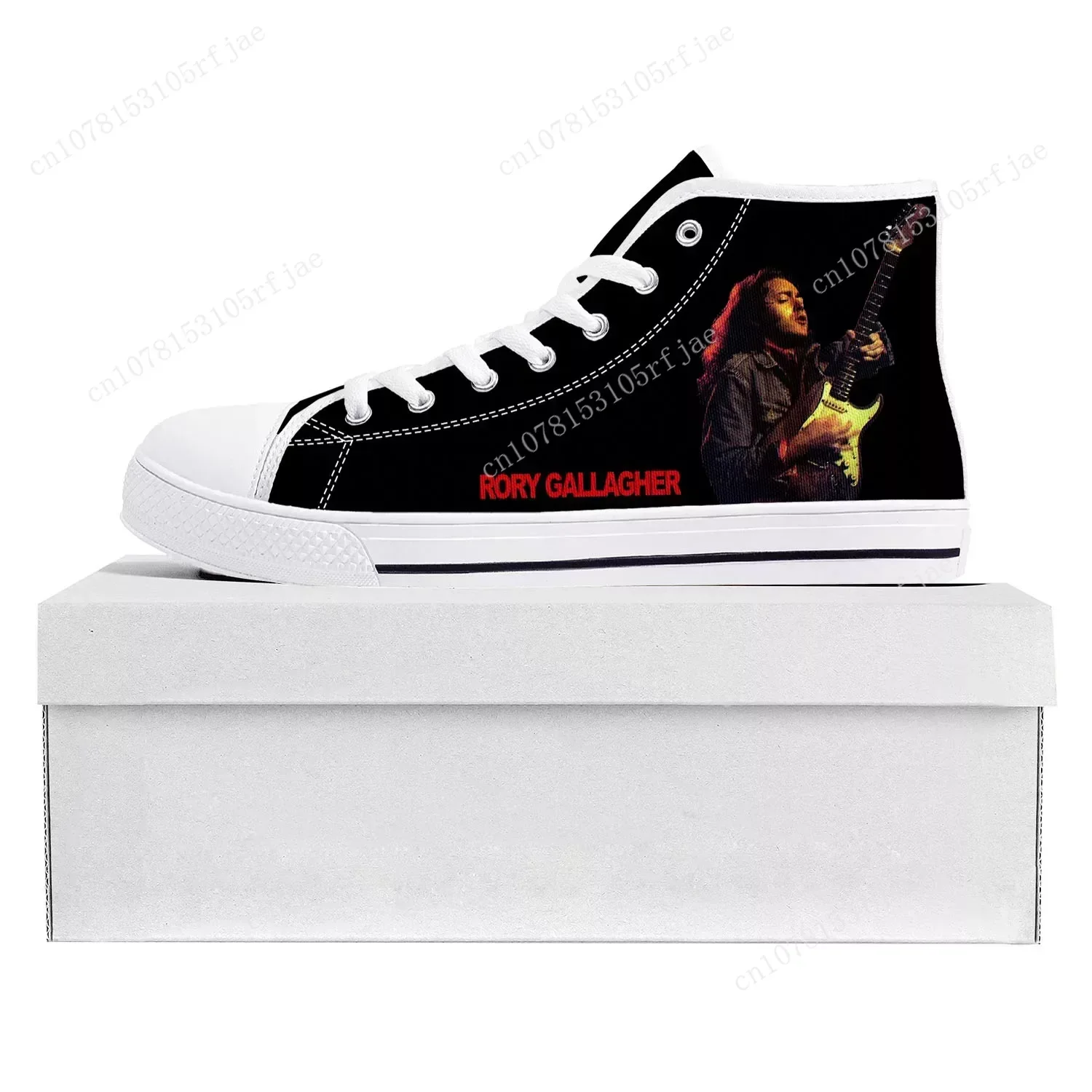 

Rory Gallagher Blues High Top Sneakers Mens Womens Teenager High Quality Canvas Sneaker Casual Lovers Shoes Custom Shoe White