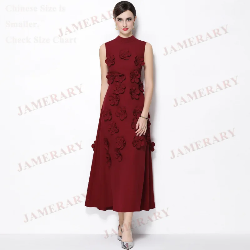 

Элегантное платье во французском стиле с 3D цветами, лоскутное, длинное, женское, летнее, с цветочным принтом, без рукавов, роскошное, для торжественных мероприятий и вечеринок