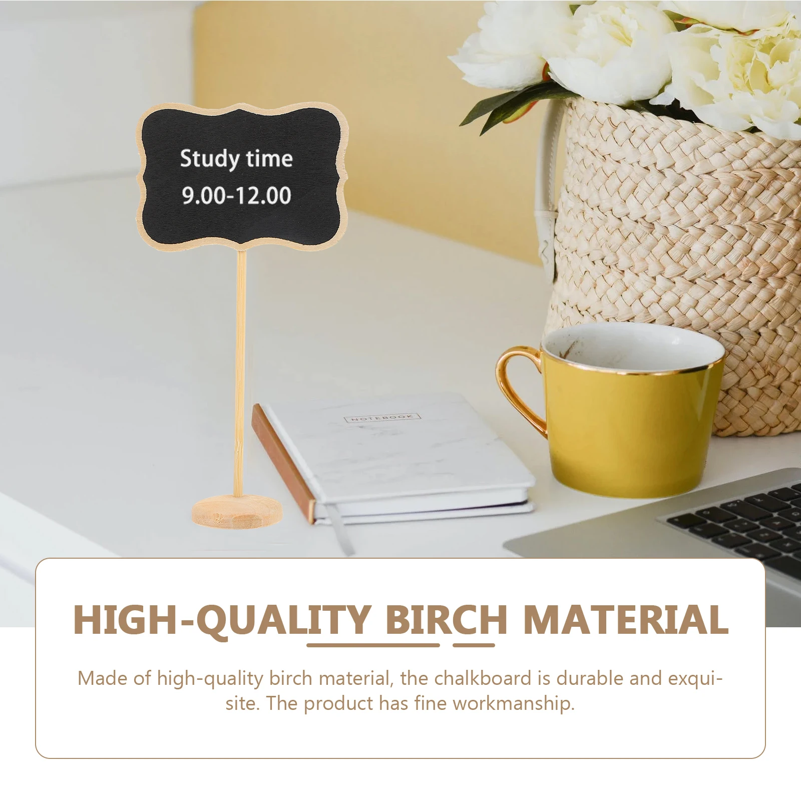 

10 Pcs Mini Blackboard Signs Home Decor Small Chalkboard Wooden Smooth Erasable Reusable Stands Memo Display Notice