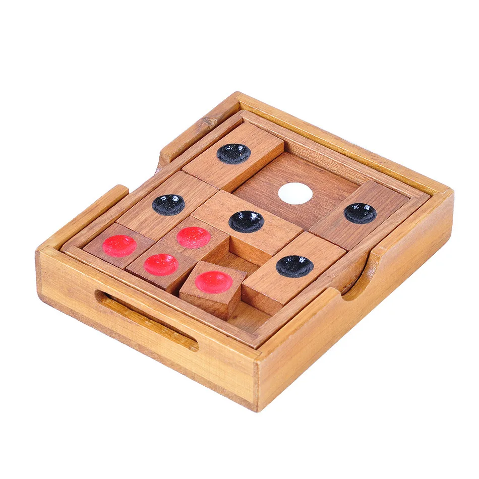 Juego de rompecabezas de madera tradicional Huarong Dao, rompecabezas deslizantes para adultos y niños