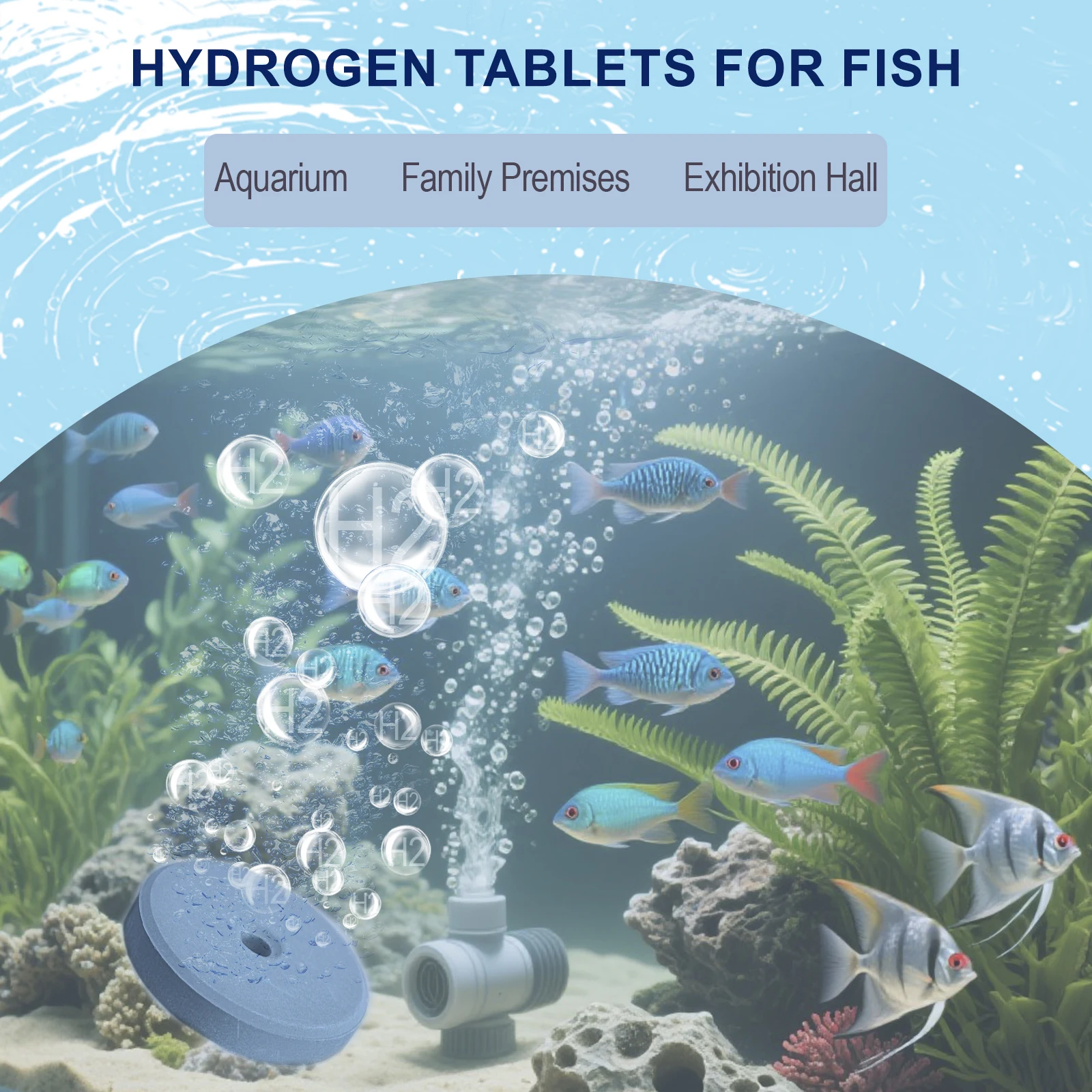 AquaH2 Integratore di compresse di idrogeno molecolare per pesci ornamentali Booster di ossigeno e balsamo d'acqua Nano Filtro per acquario Pesce
