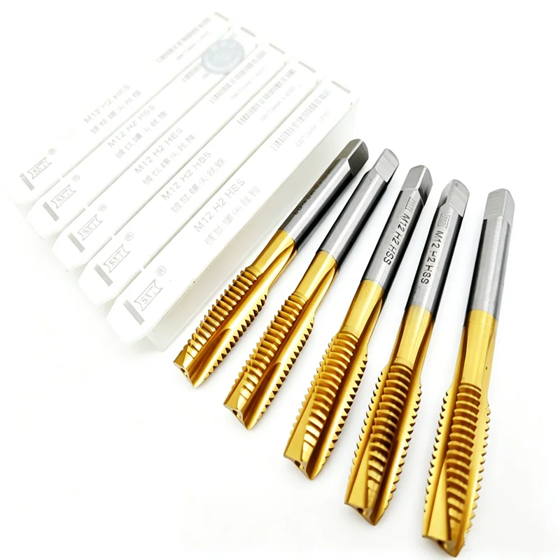 Titanium coated HSS Spiral Point machine tap M2-M30，extended 100mm for internal thread tapping tool in machine too