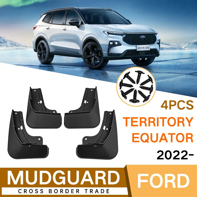 For territory equator 2019-2023 Car Red Molded Mud Flaps Splash Guards Mudguards Front Rear Styling Front Rear Car Accessories