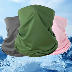 Summer Sun Protection Ice Silk Tube Scarf Cycling Riding Outdoor Sports  Bandana Scarf Hiking Mountaineering Fishing Face Cover