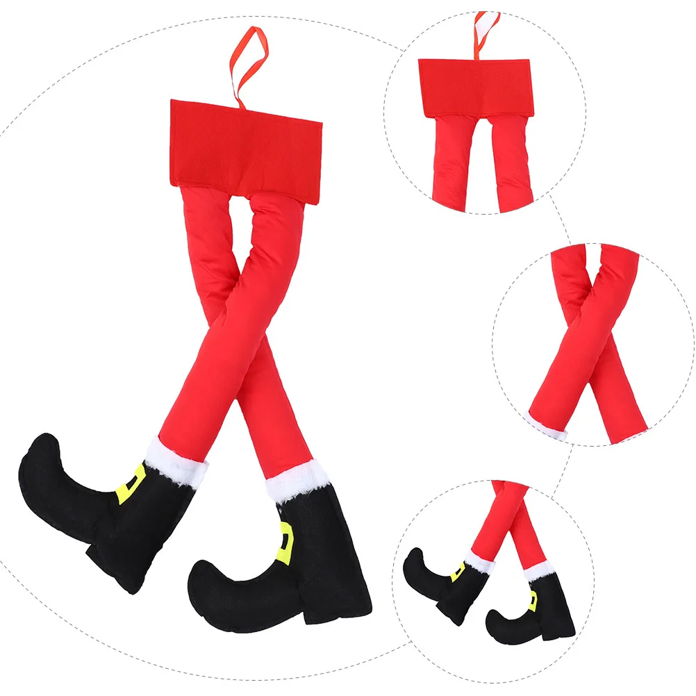 

2 Pcs Elf Hanging Ornament Christmas Decorations Leg Ornaments Legs for Tree Santa Xmas Stuff