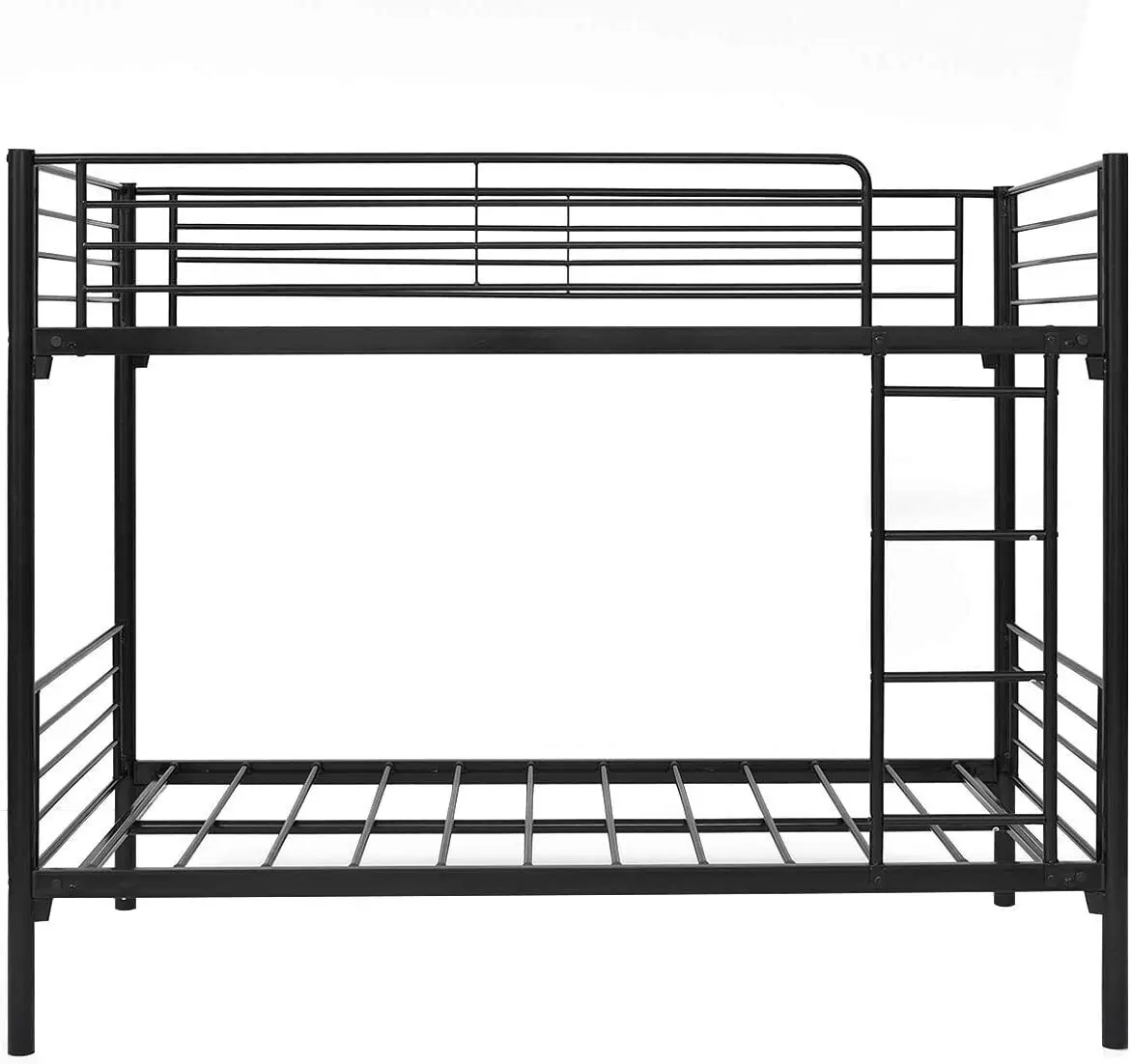 Zware Metalen Bed Frame Twin Over Twin Stapelbed Ladder Matras Fundering