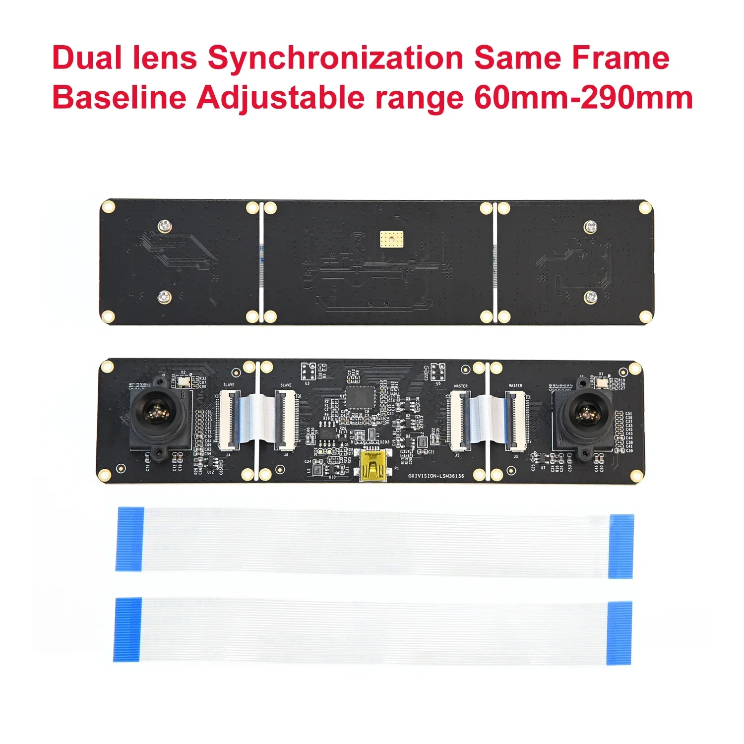 GXIVISION 4MP USB Camera Module Dual Lens Synchronous, MJEG 3840x1080 30fps,Baseline adjustable,3D Stereo VR Face Recognition