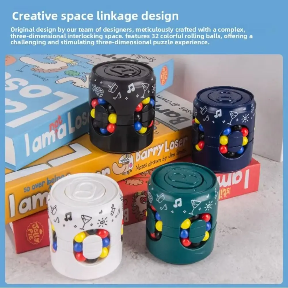 Funny Plastics Soda Can Fidget Toy Finger Gyro Rotating Ball Rotating Ball 3D Can 's Cube Toys