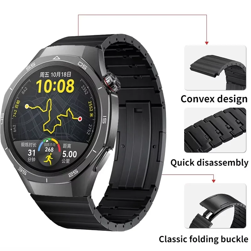 22mm Titanium Strap for Huawei Watch GT4/GT5 Pro 46mm Quick Release Comfortable Bracelet for Huawei Watch 4 3 Pro/GT3 2 Correa