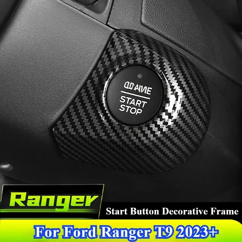 

For Ford Ranger 2023 2024 Car Steering Wheel Panel Protector Decoration Cover Trim Carbon Fiber Stickers Interior Moulding Accessories Styling
