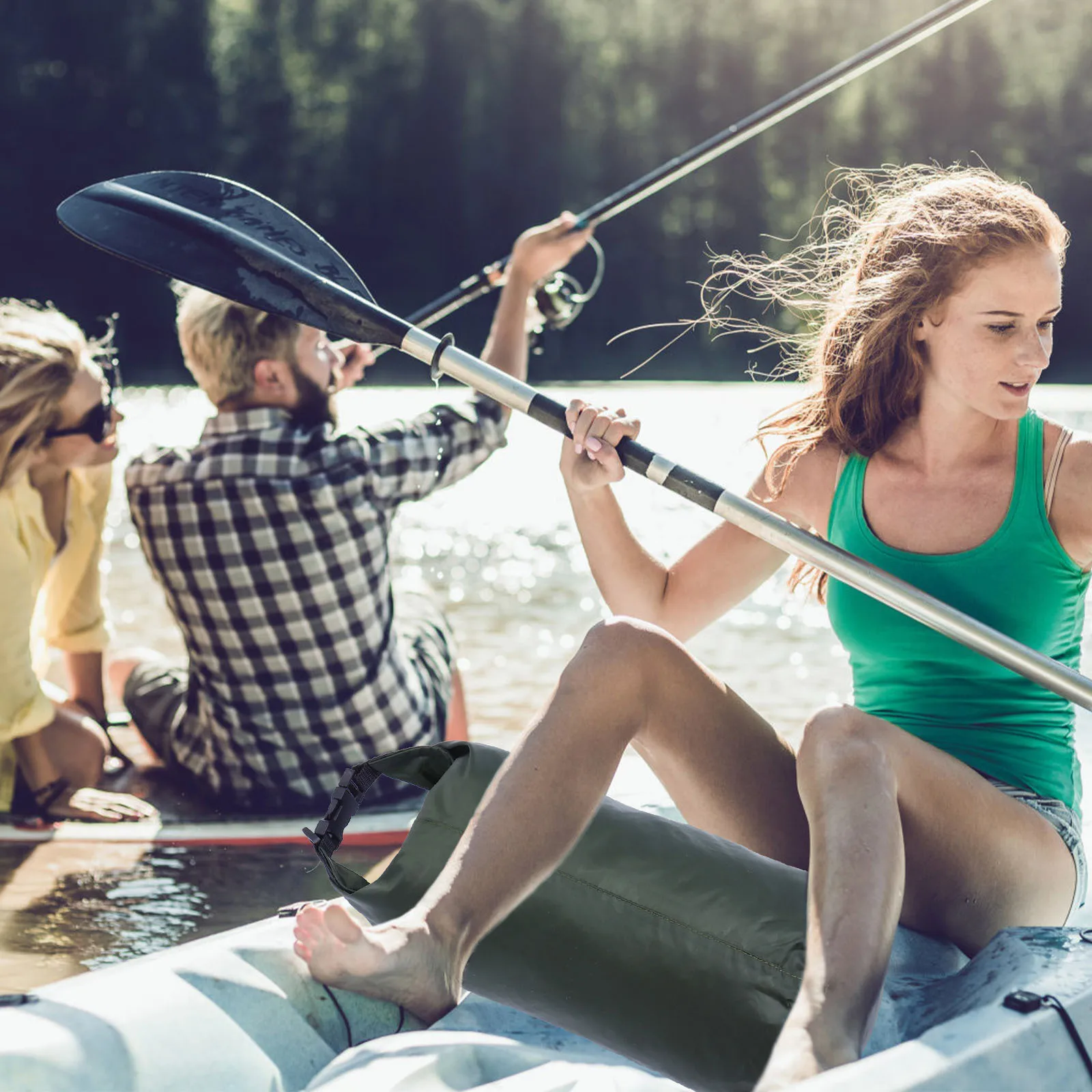 حقيبة سباحة مقاومة للماء سعة 70 لتر للشاطئ، حقيبة تخزين متينة وخفيفة الوزن وقابلة للطي لركوب القوارب وصيد الأسماك والتجديف المقاومة للماء #3