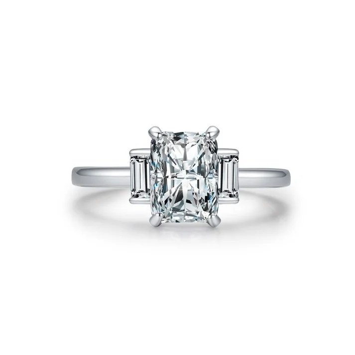 

Fashion S925 Sterling Silver Female Zircon Diamond Light Luxury Wedding Engagement Ring