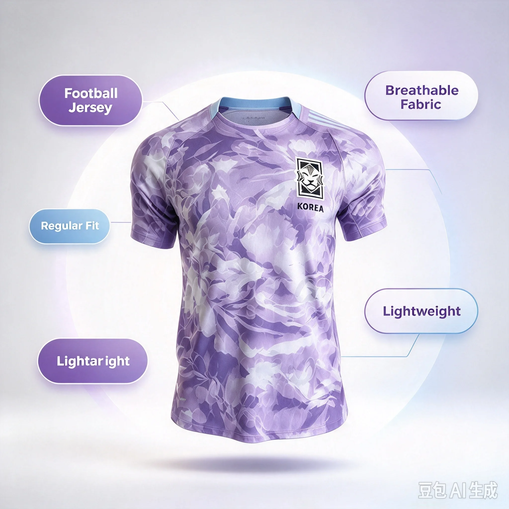 2026 South Korea Fan Style  Away Jersey 2026 Purple Floral Football Shirt Player Version Soccer Uniform 3D Print Parent-child
