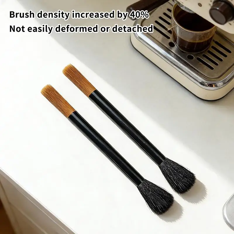 Double Head Coffee Cleaning Brush Soft Flexible Bristles Multi-Function Coffee Equipment Cleaner for Coffee Enthusiasts Gift