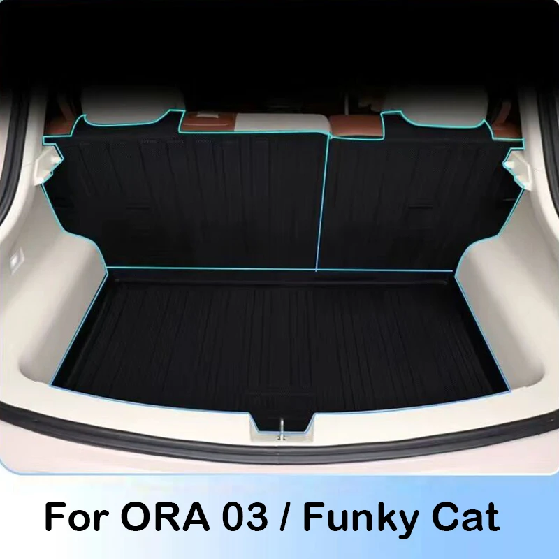 Car Floor Mats For GWM ORA 03 Funky Cat Good Cat Trunk Mat Waterproof Non-slip Foot Pad Boot Liner Tray Cargo Liners LHD RHD