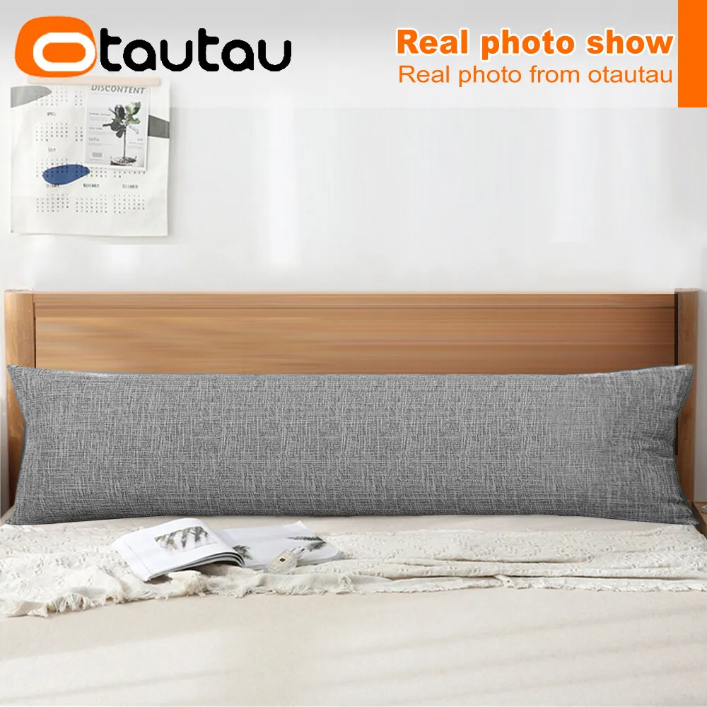 OTAUTAU Baumwoll-Leinen-Kissenbezug für Sofa, Bett, Kopfteil, Couch, Rückenlehne, Kissenbezug, langer Körper, Kissen, ZT2XMM1T – Detail 17