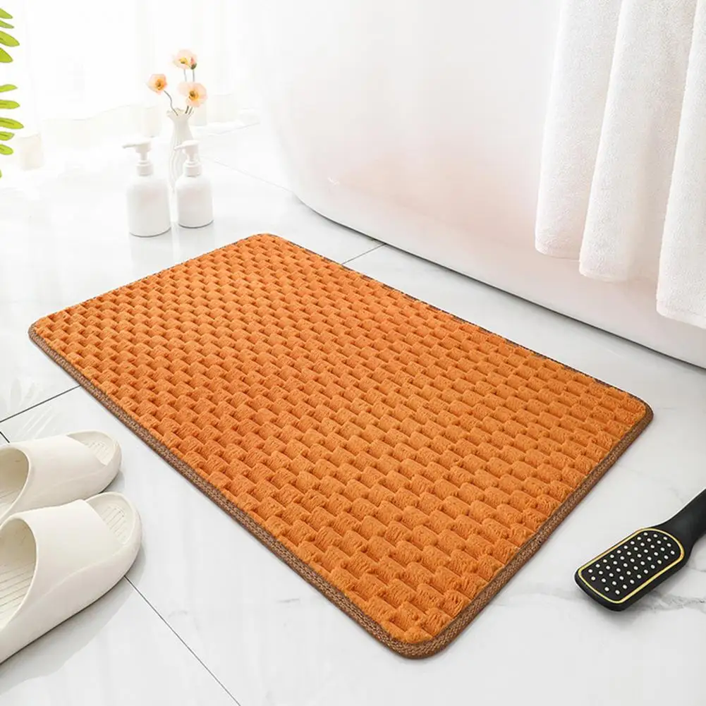 Tub Mat High Density Anti-slip Bathroom Floor Mat with Quick Absorbent Quick-drying Solid Color 3d Texture Bedroom for Safety