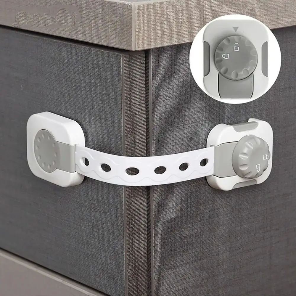 プラスチックチャイルド安全ロック安全バックル強力な固定キャビネットドアロック子供保護ダブルノブ窓ロック幼児