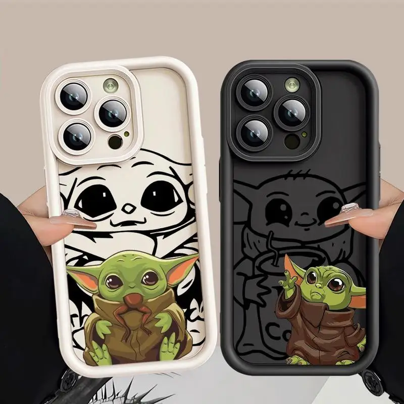 Disney Cute Baby Yoda 3d Edges Fashion Phone Case for iPhone 15 14 Plus 13 12 11 Pro Max Ladder Candy Silicone Funda