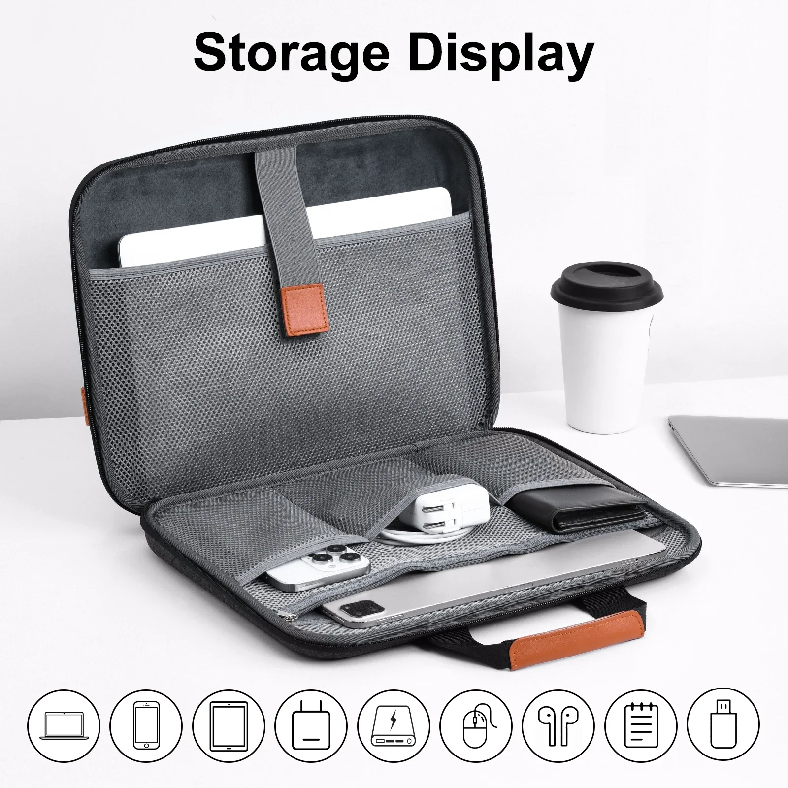 Eary Laptop Bags for 13.3-16.2"inch Notebook Sleeve Briefcase Large Laptop Case Tablet iPad Stand for Men Business Office Travel - view 3