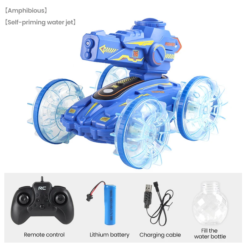 Water Shooting Car Amphibious Rc Car Water Gun High-Pressure Remote Control Car Off-Road Climbing Waterproof Car Boys Toys
