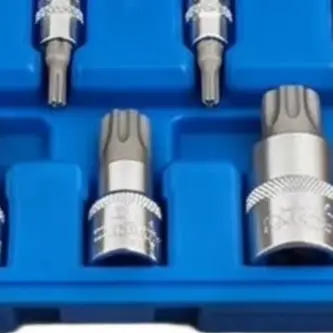 10 Piece 12 Point Socket Bit Set 1/4 Inch Drive Chrome Vanadium Steel Blue Screwdriver Adapter Kit For Automotive Repair Hand To