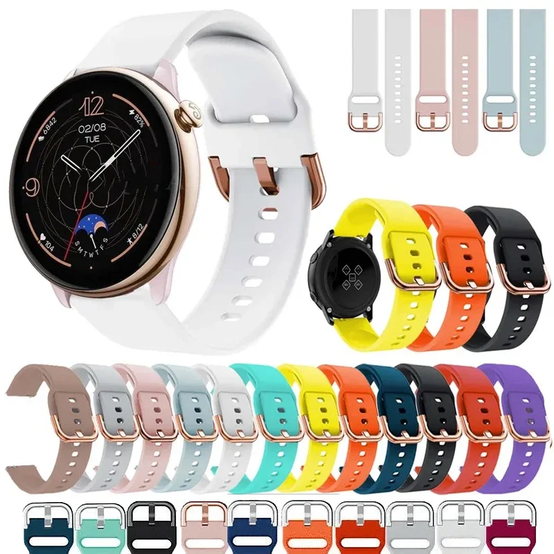 20 مللي متر 22 مللي متر استبدال شريط للرسغ ل Amazfit GTS4 3 2 حزام ساعة سيليكون صغير ل Amazfit GTR2 3 4 42 47 مللي متر 2e Bip 3Pro سوار