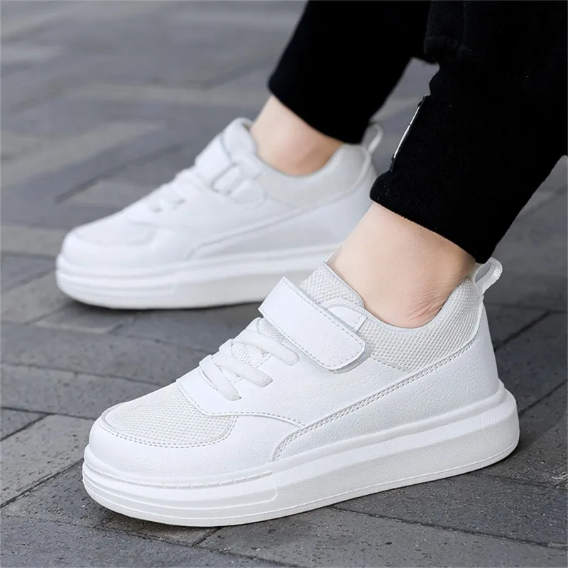 Spring Autumn Kids School Shoes for Boys Girls Big Kids Casual Sneakers Leather Shoes Black Sport Shoes for Primary Students​
