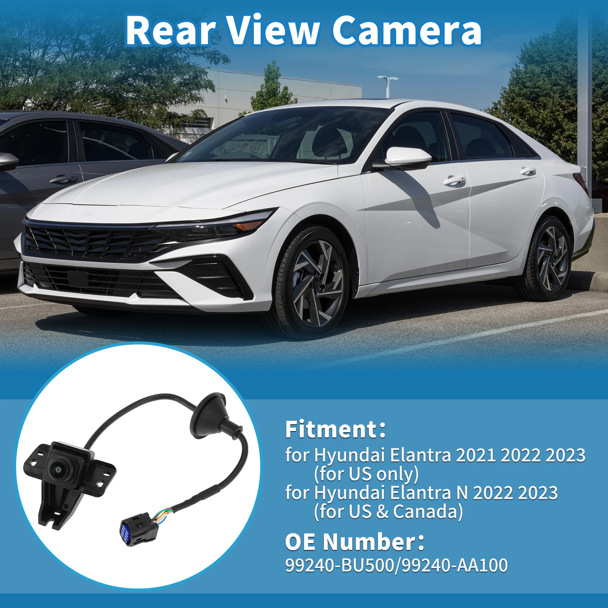 UXCELL Rear View Park Assist Backup Camera 99240-AA100 for Hyundai Elantra 2021-2023