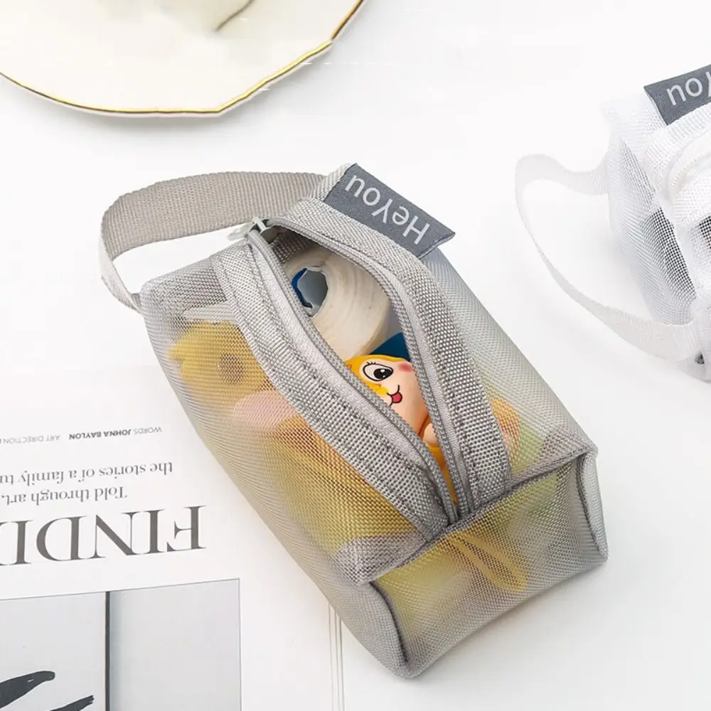 Transparent Mesh Storage Bag ID Credit Card Holder Zipper Pouch Small Coin Purse Card Bag Key Bag Transparent Cosmetic Bag Girl