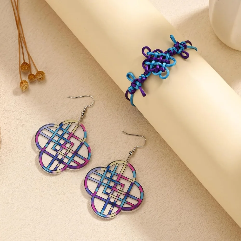 2 pçs anime k-pop rumi cosplay nó pulseiras tecido corda corrente pingente brinco feminino concerto demônio acessórios presentes para fãs