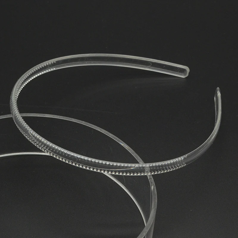 20PCS 8mm Clear Plain Plastic Headbands with Two Rows Teeth Teethed Hair Hoops for DIY Kids Hair Accessories Base Hairbands