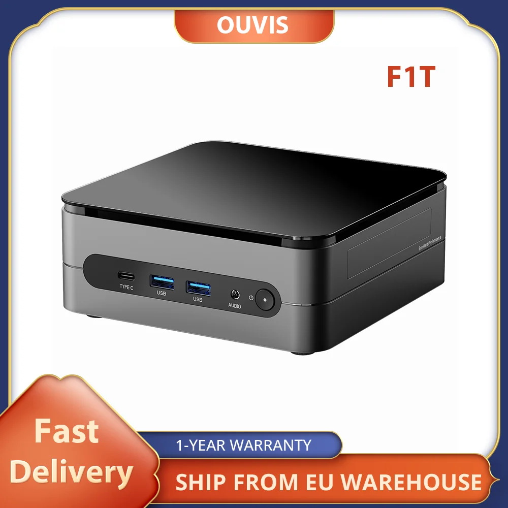 OUVIS F1T Mini PC, Intel Core i9-11900H 8 Core Up to 4.90GHz, 16GB RAM 1TB SSD, 2*HDMI+1*Type-C 4K 60Hz Triple Display, WiFi 6