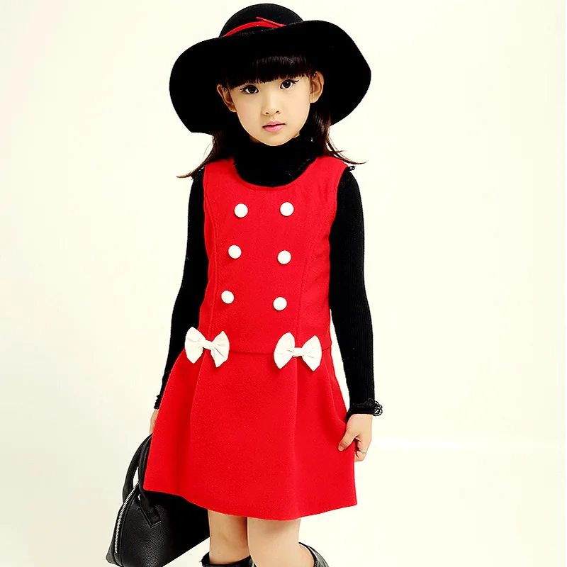 New 2022 autumn winter girls sleeveless dress teenage girls cotton wool-like dress kids children student dress vestidl Infanti image 3