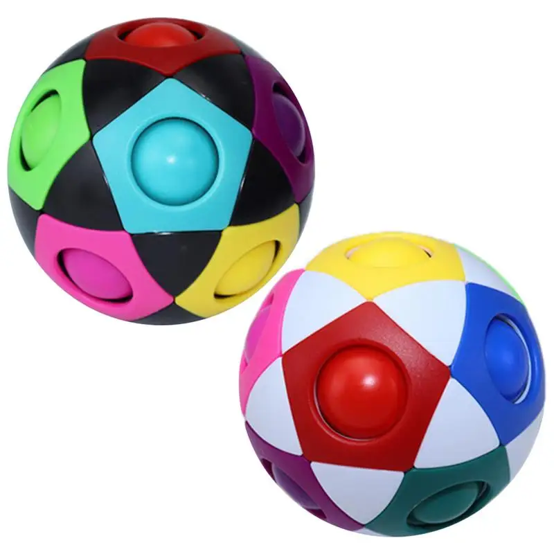 

Magic Rainbow Puzzle Ball Brain Teaser Puzzle Game Fidget Toy Cube Speed Cube Educational Toys Stocking Stuffers For Teens &