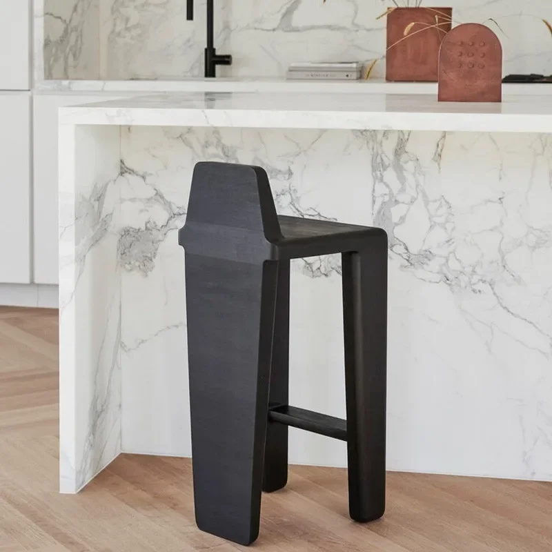 

Leuropean Ow Bar Chair Wood Black Waterproof Bedroom Design Vintage Chair Minimalist Reception Fauteuil Pivotant Furniture