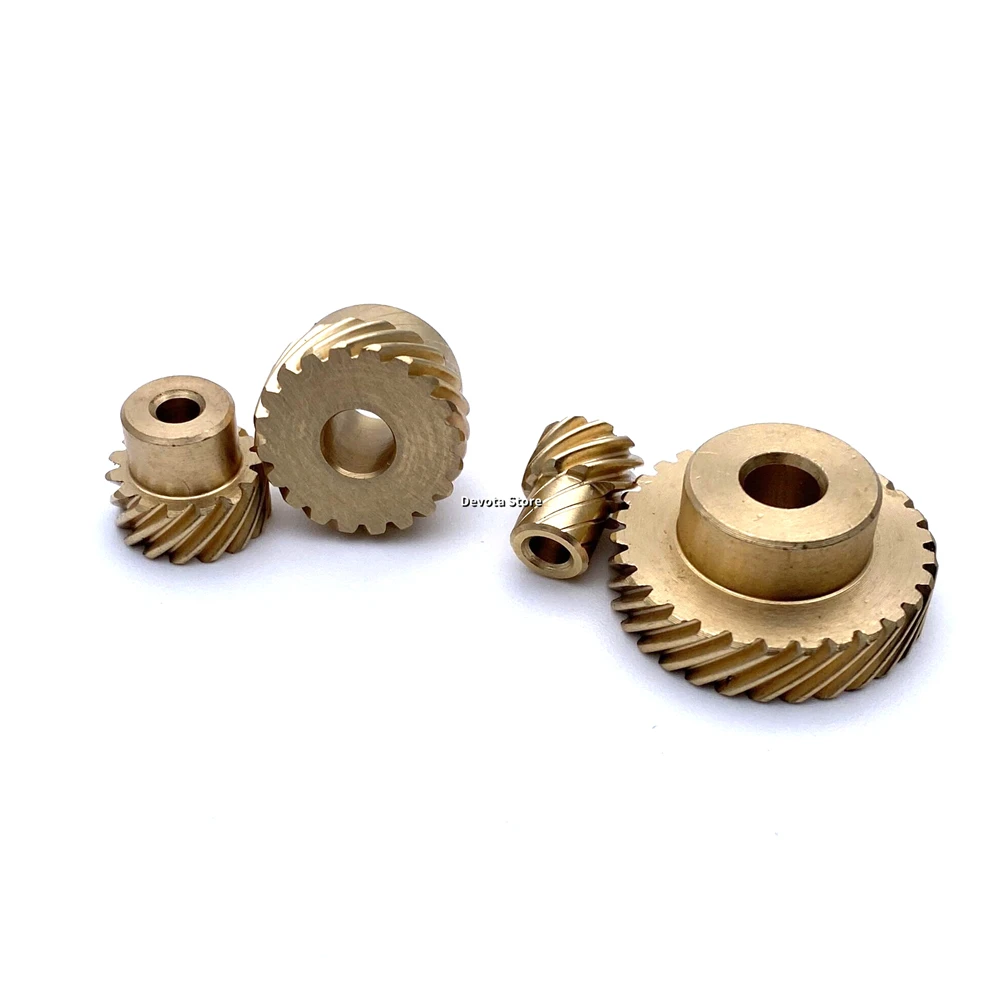 Precision 45 Degree Copper Gear 0.5M 10/11/12/13/14/15/16/17/18/20/22/25/26/28/30 Teeth Interlaced Helical Gears Worm