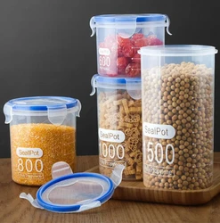 Sealed Storage Box Transparent Kitchen Food Grain Organizer Storage Tank Plastic Large Capacity Moisture-proof Sealed Jars