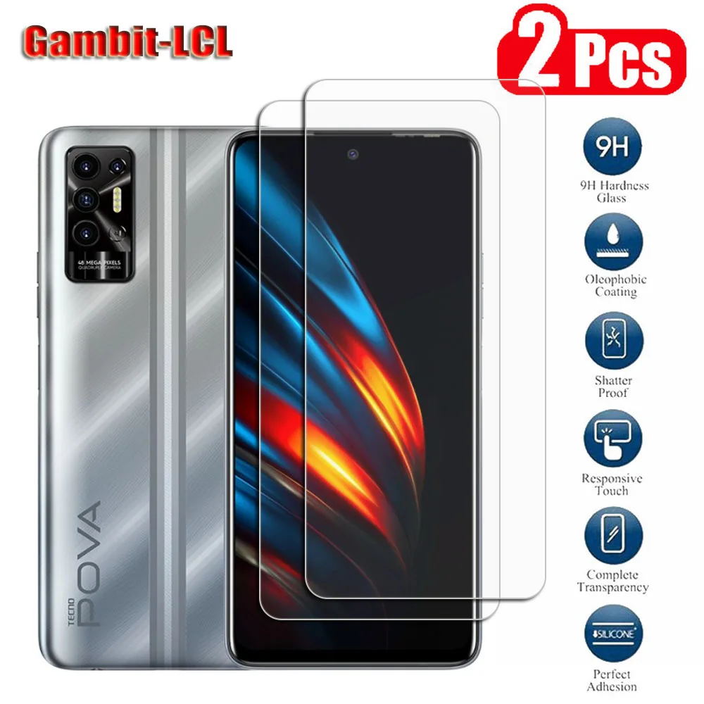 9H HD Original Protective Tempered Glass For Tecno Pova 2  6.9