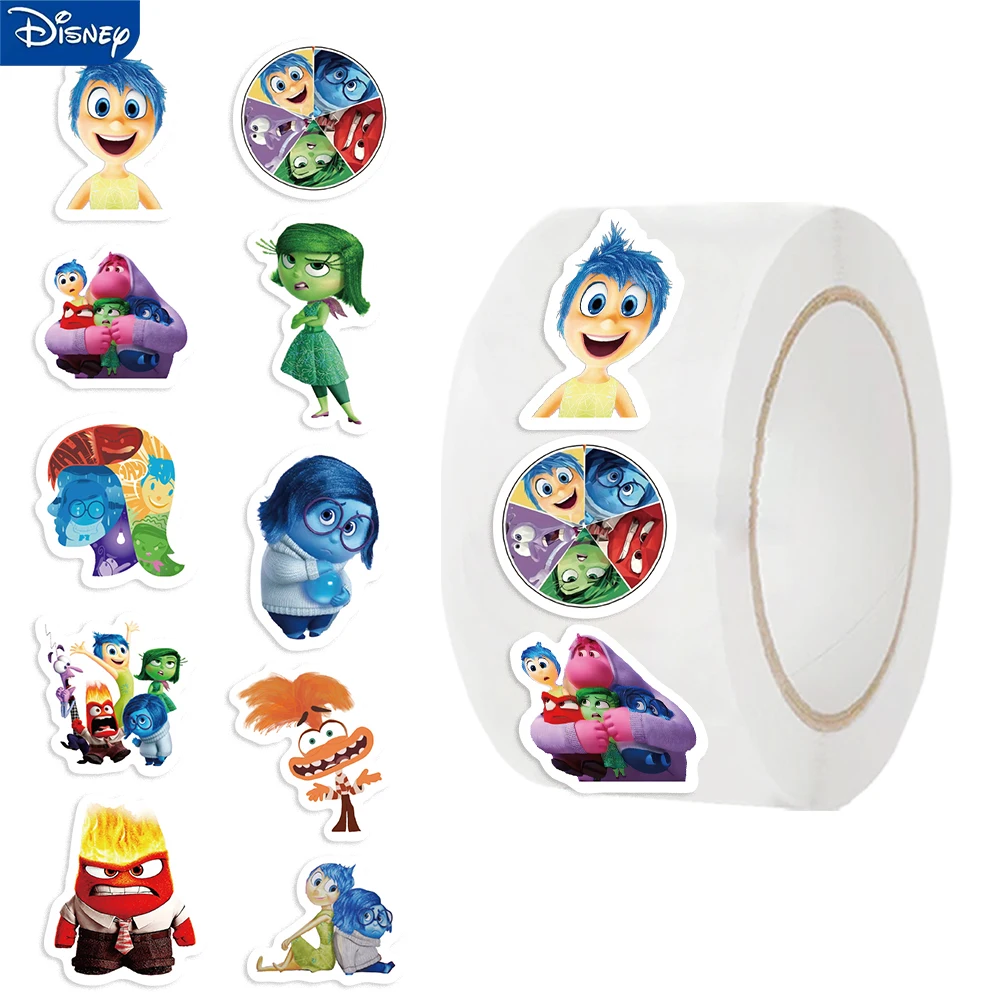 500pcs/Roll Disney Inside Out Cartoon Sealing Stickers Creativity DIY PVC Laptop Decals Decoration Stiker Reward Gift Toys