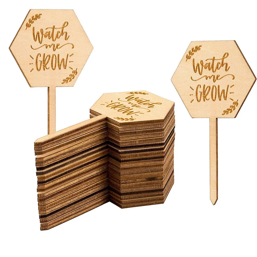 60PCS Thank You for Helping Me Grow Succulent Tags Teacher Appreciation Gifts Wooden Plant Stakes Labels for Thanksgiving XB