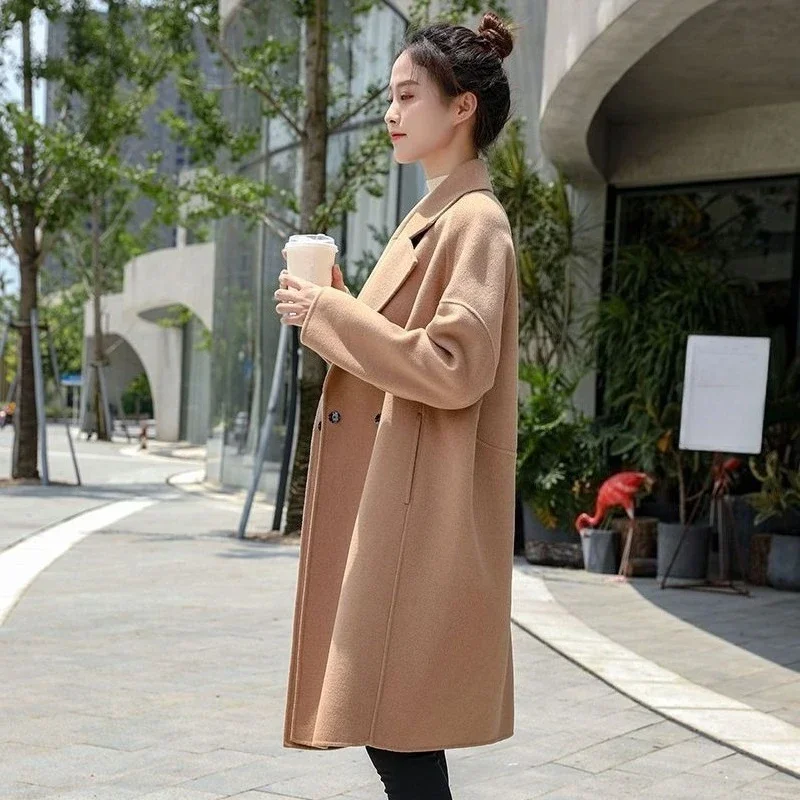 

Новинка 2023 года, женское шерстяное длинное пальто, шикарное пальто средней длины на заказ, стильная осенне-зимняя нарядная верхняя одежда для женщин