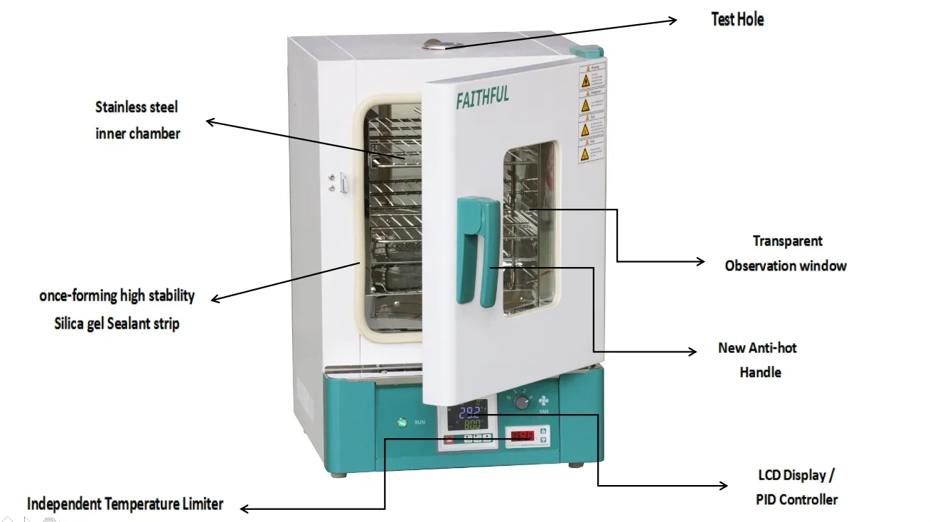 Faithful Lab 65L Constant temperature Incubators 400*360*450mm Rt +5~120C