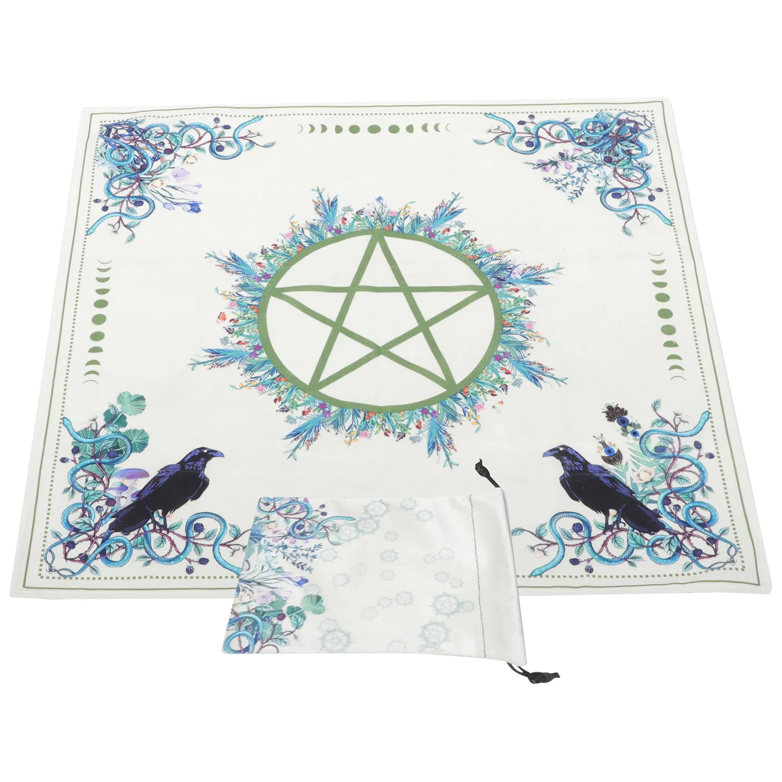 

1 комплект скатертей для Таро с сумкой на шнурке, нескользящая ткань для гадания, настольное покрытие для игр, портативный гобелен