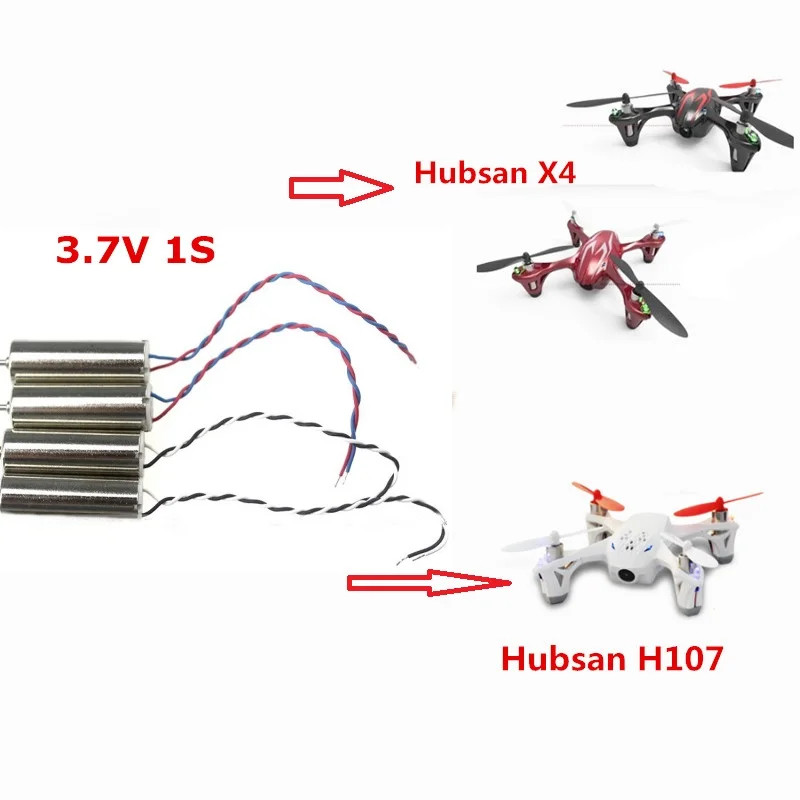 Hubsan-motor sin núcleo H107C X4 3,7 V 1S, juego de Mini Motor CW CCW cepillado de 8520x20mm para Dron de carreras H107 H107D DIY, para interiores