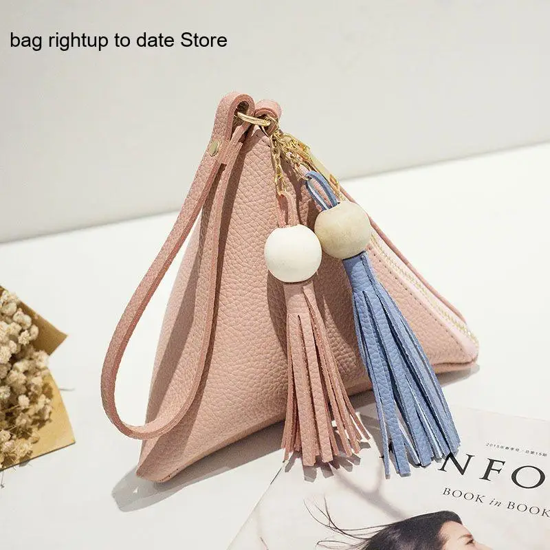 Leisure Commuting Simple Triangular Pyramid Korean Version Large Capacity Change Bag Hand-Held Wallet for Women