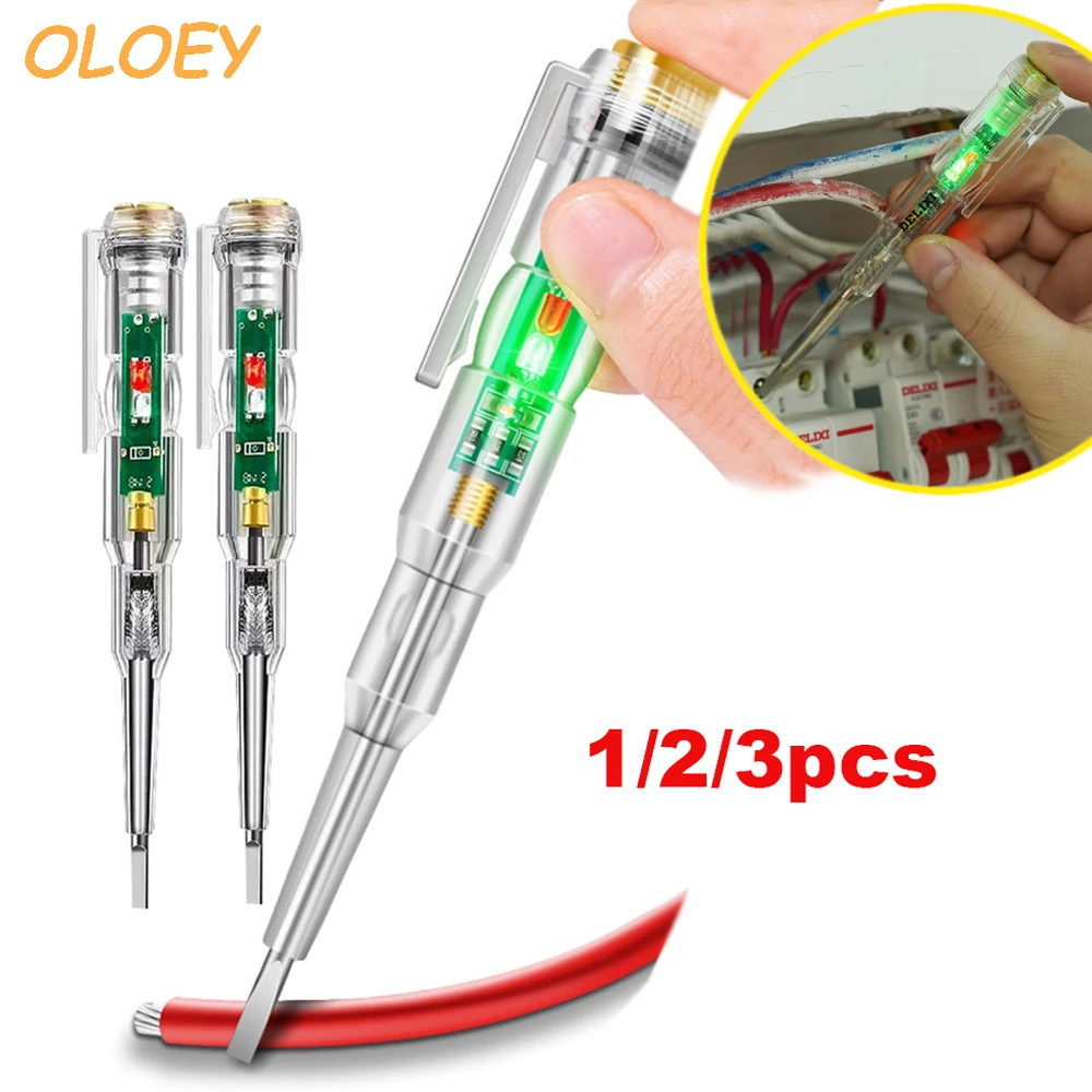 1/2/3pcs Intelligent Voltage Tester Pen With LDE Induction Power Detector Pen Electrical Screwdriver Indicator Circuit Tester