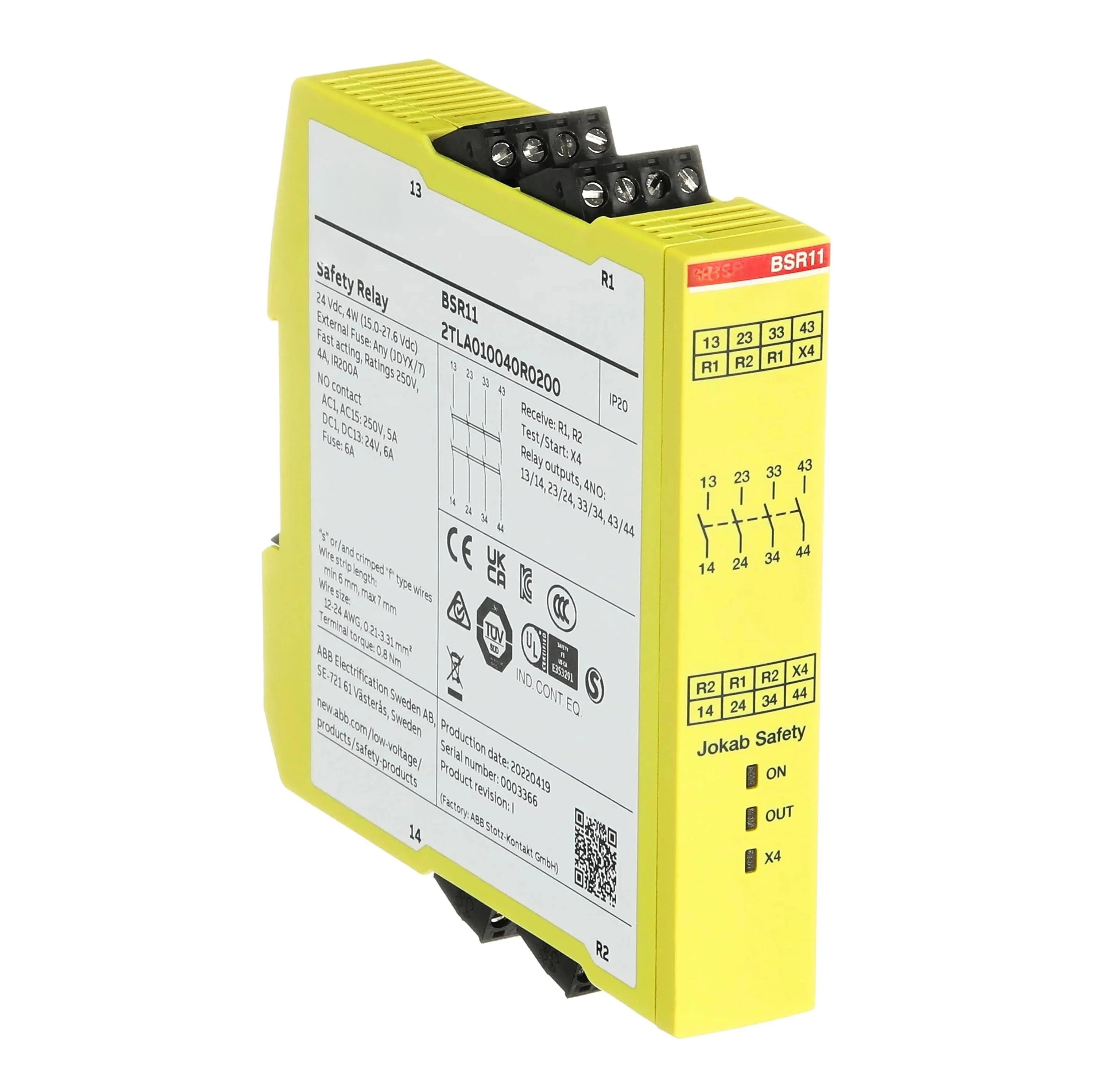 

BSR11 24VDC 10186413 2TLA010040R0200 Safety relay