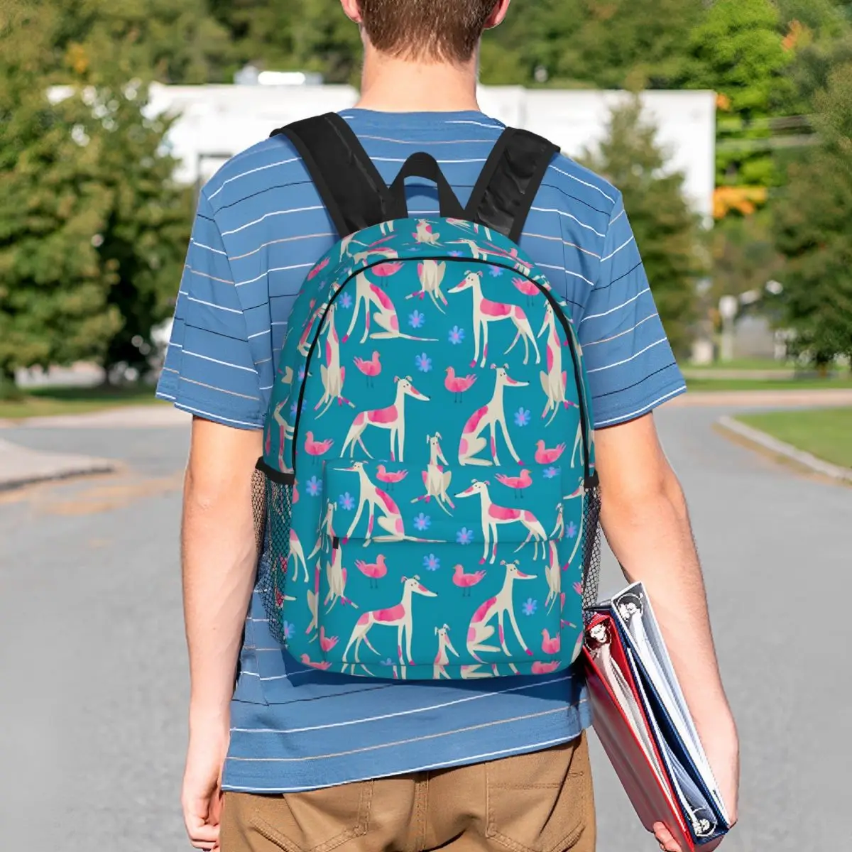 Italian Greyhound Themed Backpack Student BookBag Children School Bag Computer Shoulder Bags for Men Women
